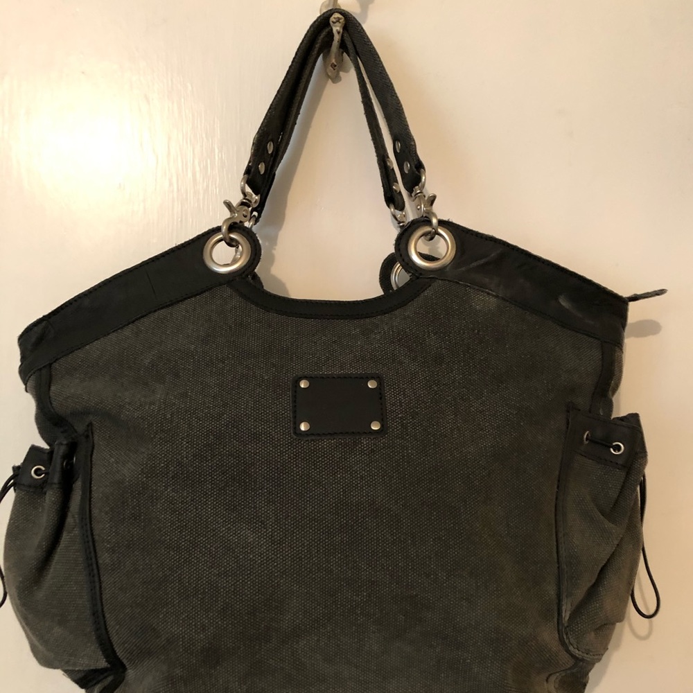 Leather and canvas bag